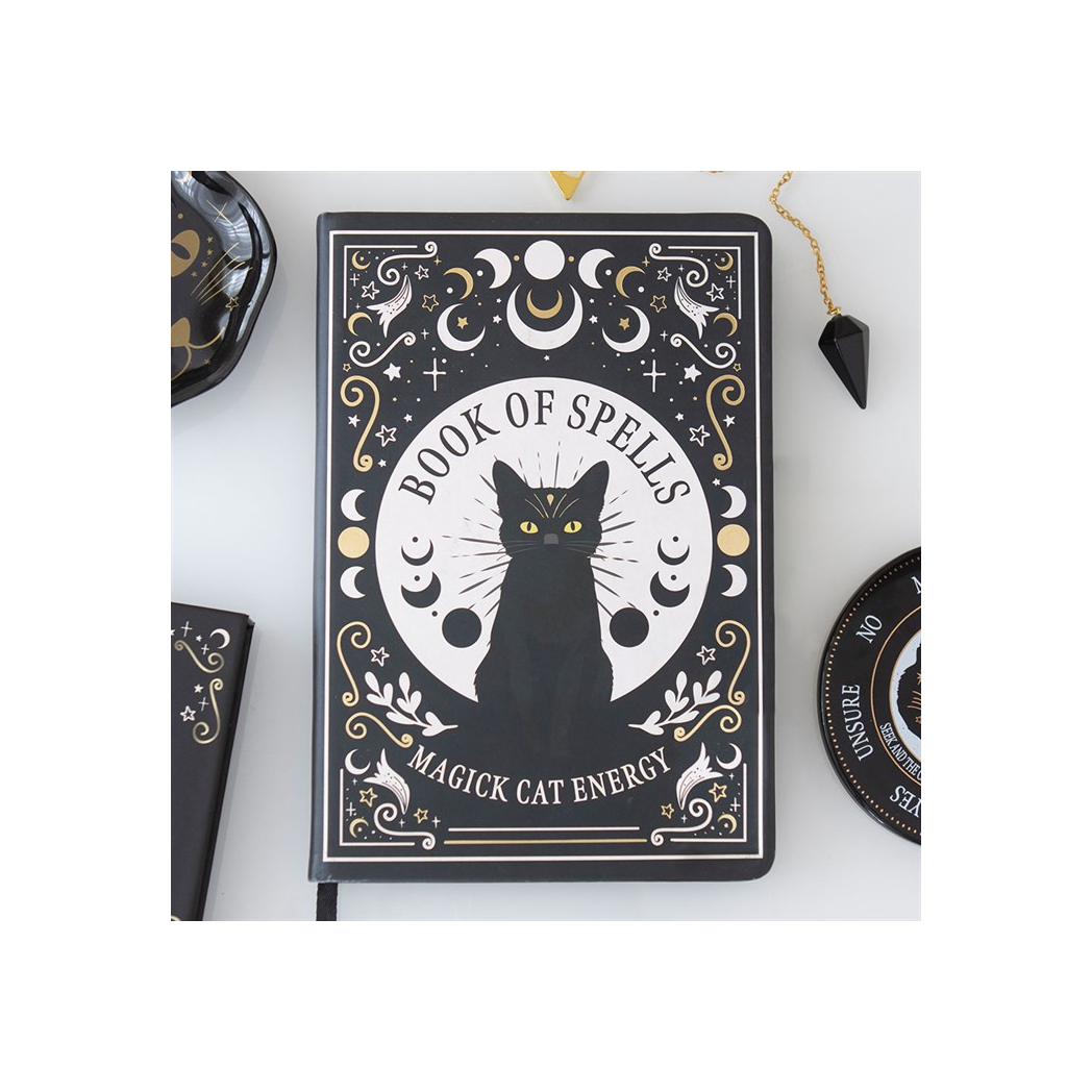 Black Cat Magick Book of Spells Notebook with Pen (A5)