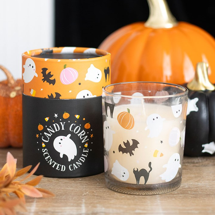 Sweet and Spooky Candy Corn Candle
