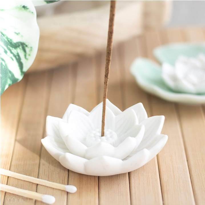 Lotus Flower Incense Stick Holder (White)