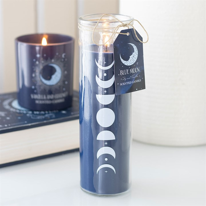Moon Phase Fig & Vanilla Scented Glass Tube Candle