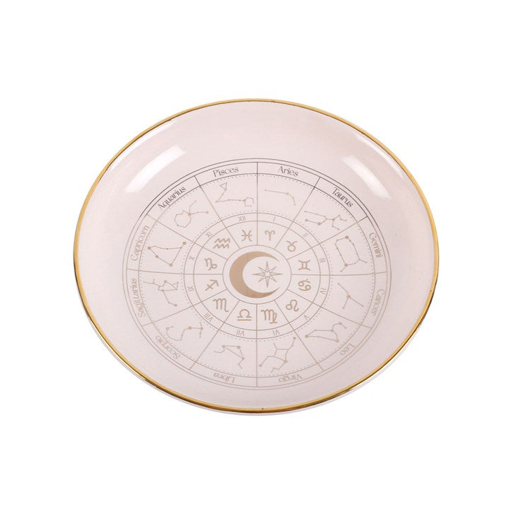 Astrology Wheel Trinket Dish - White