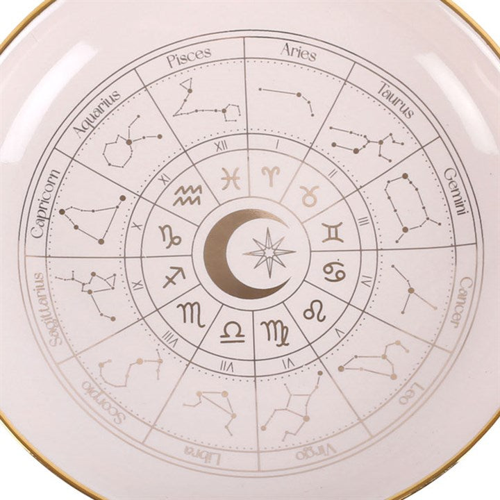 Astrology Wheel Trinket Dish - White