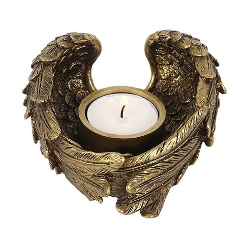 Gold Angel Wings Tealight Candle Holder