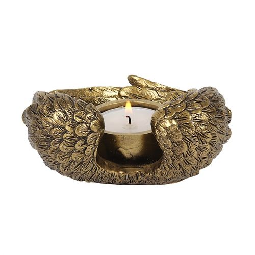 Gold Angel Wings Tealight Candle Holder
