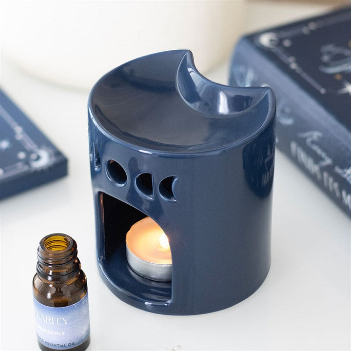 Crescent Moon Oil Burner - Blue