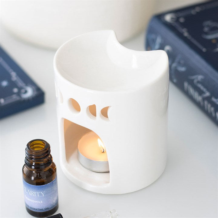 Crescent Moon Oil Burner - White