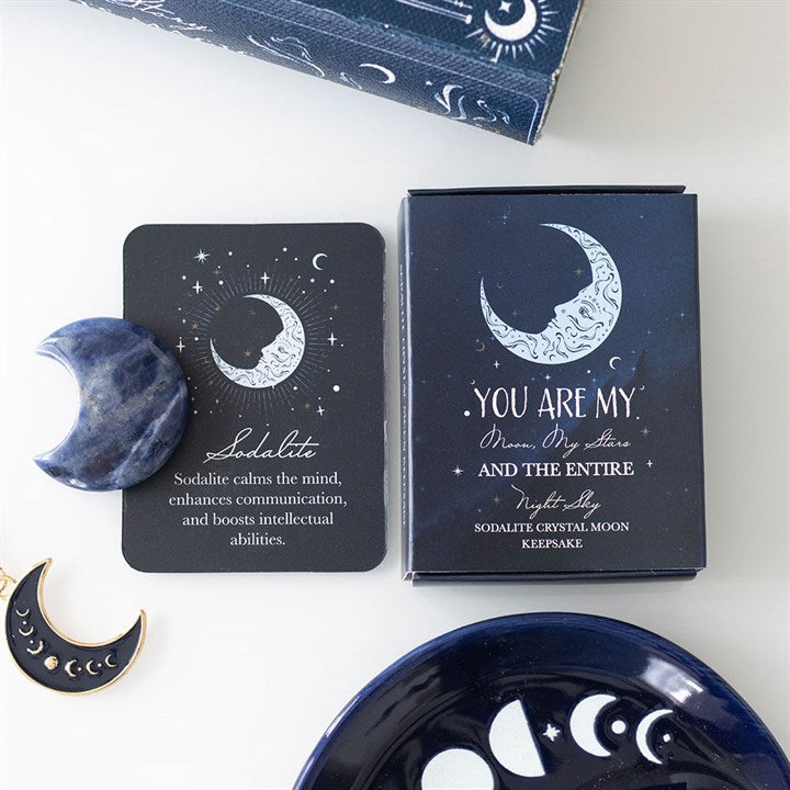 Sodalite Crystal Moon Keepsake Stone (In A Box)