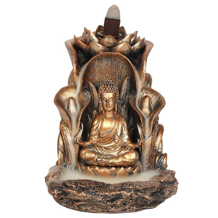 Bronze Buddha Backflow Incense Cone Holder
