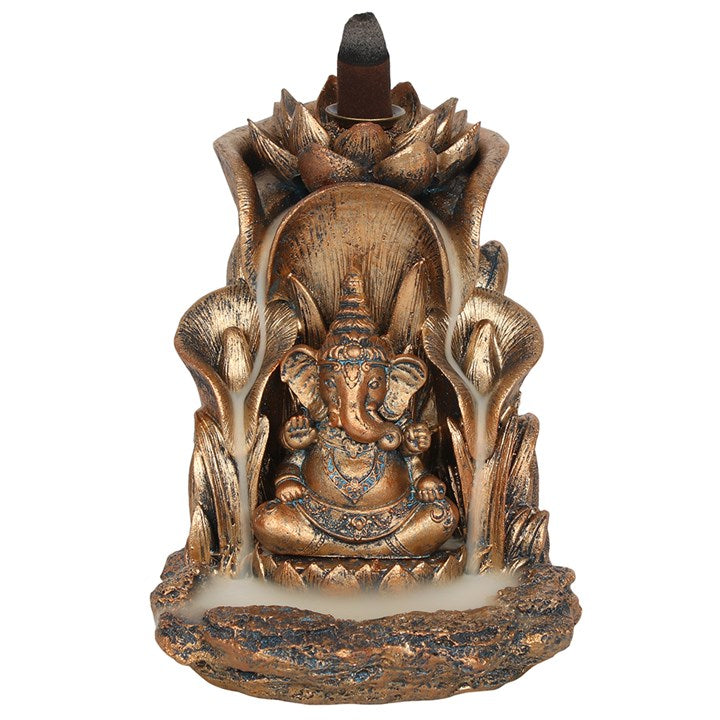 Bronze Ganesh Backflow Incense Cone Holder