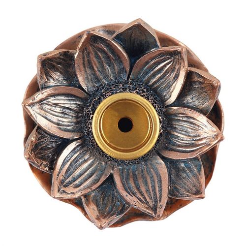 Bronze Lotus Backflow Incense Cone Holder