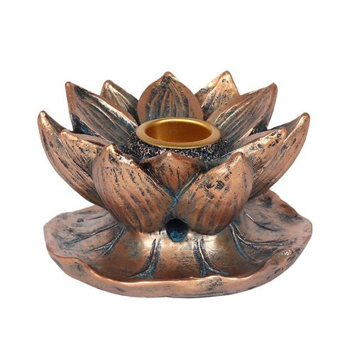 Bronze Lotus Backflow Incense Cone Holder