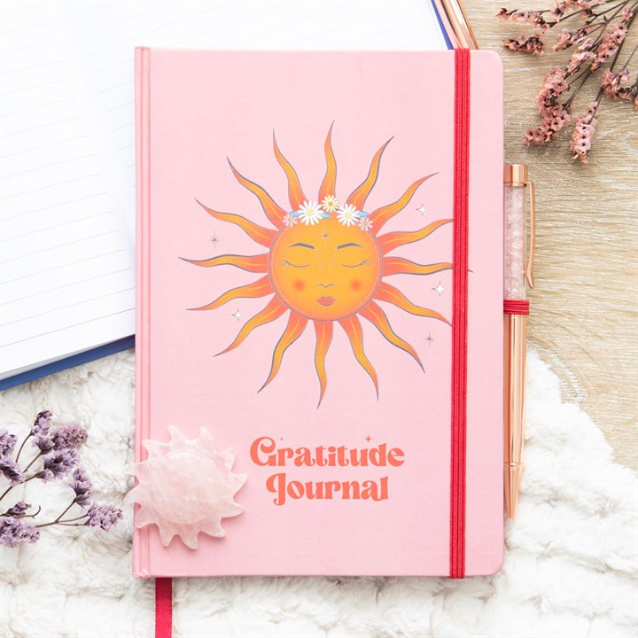 The Sun Gratitude Journal with Rose Quartz Pen (A5)
