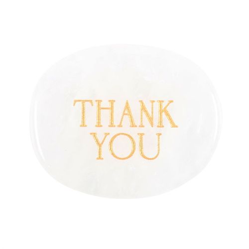 Thank You Clear Quartz Palm Stone Crystal