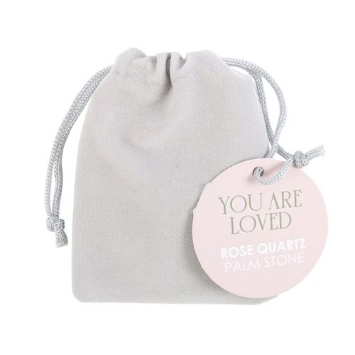 You Are Loved Rose Quartz Palm Stone Crystal