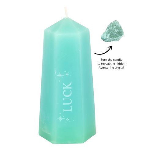 Luck Green Aventurine Crystal Candle