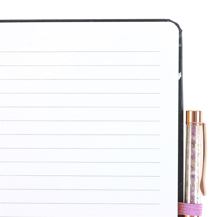 Midnight Moth Journal With Amethyst Pen