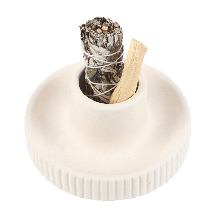 Ribbed Smudge Bowl - Cream