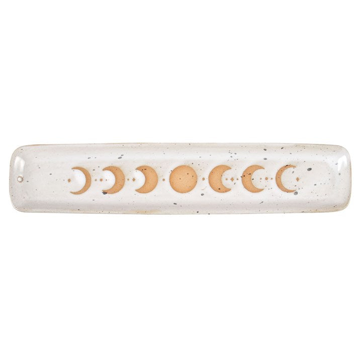 Moon Phase Incense Stick Holder - White