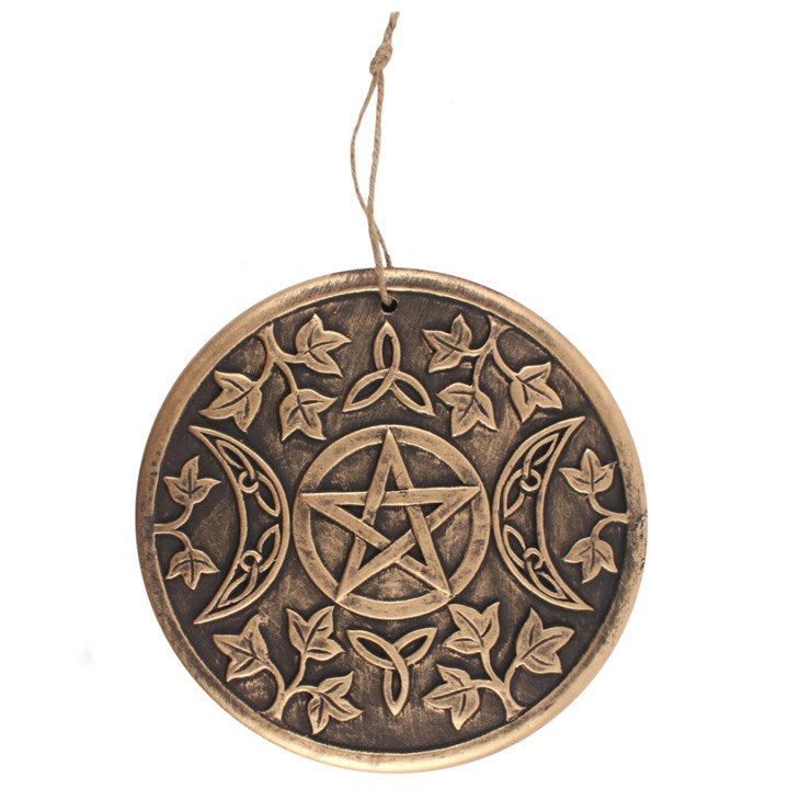 Triple Moon Bronze Terracotta Plaque (by Lisa Parker)