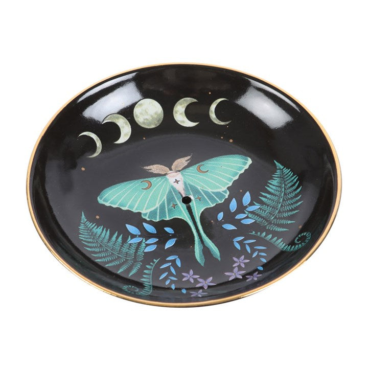 Dark Forest Luna Moth Incense Stick & Cone Holder