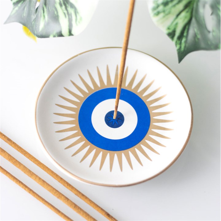 All Seeing Eye Incense Stick Holder - White
