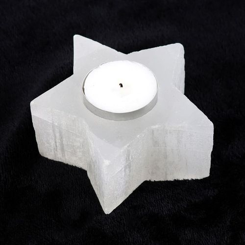 Selenite Star Tealight Candle Holder