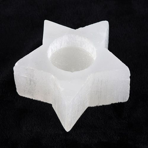 Selenite Star Tealight Candle Holder