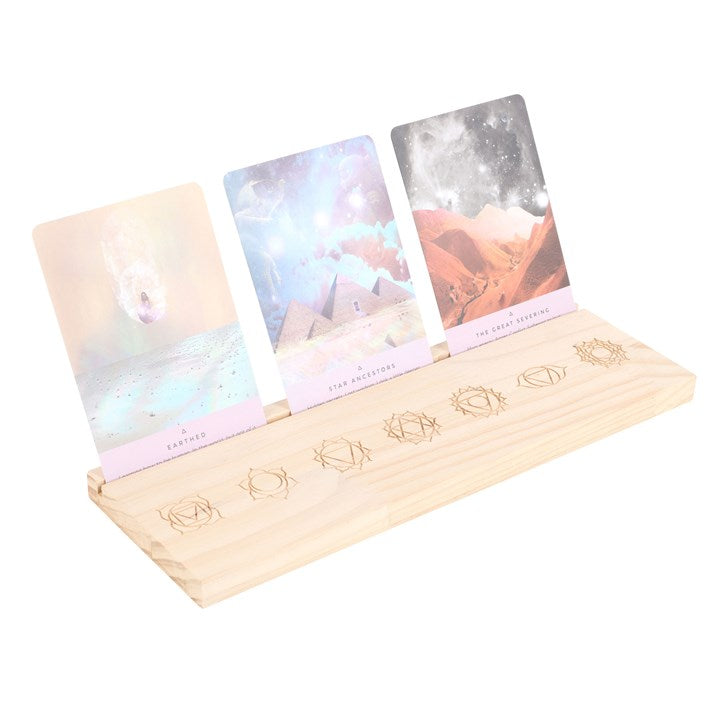 Seven Chakras Tarot Card Stand (Natural)