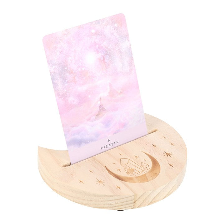 Crystal Crescent Moon Tarot Card Stand (Natural)