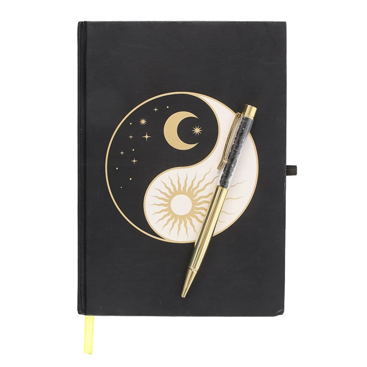 Yin Yang Notebook With Black Obsidian Pen