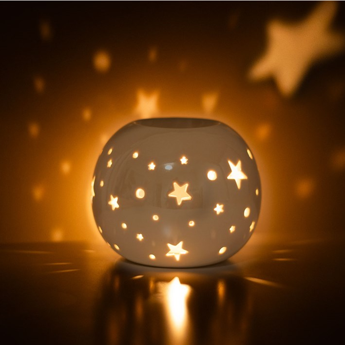 White Iridescent Star Oil Burner