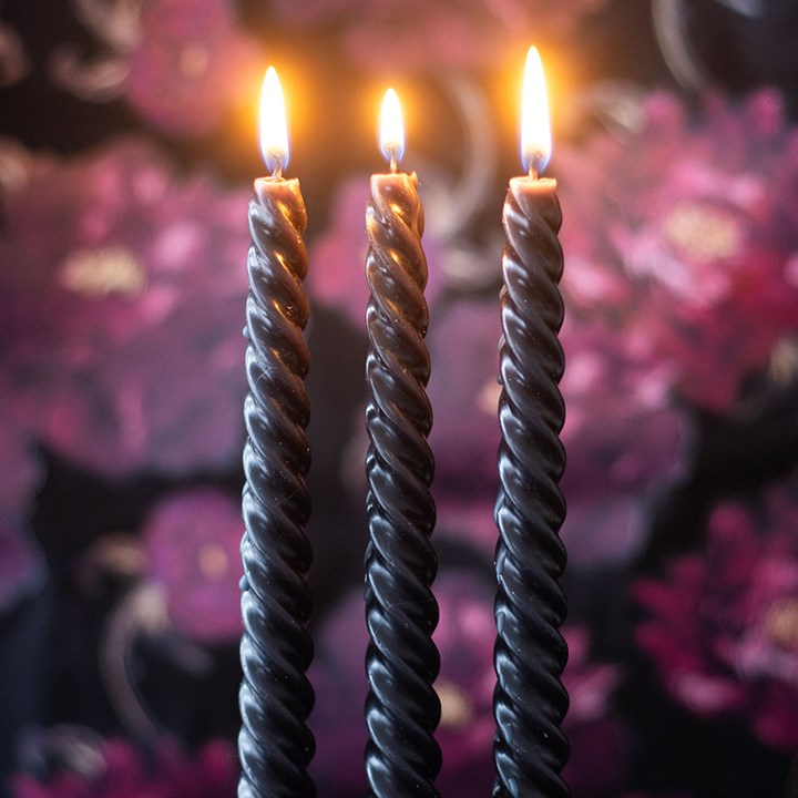 Dark Romance Twisted Taper Candles (Set of 3)