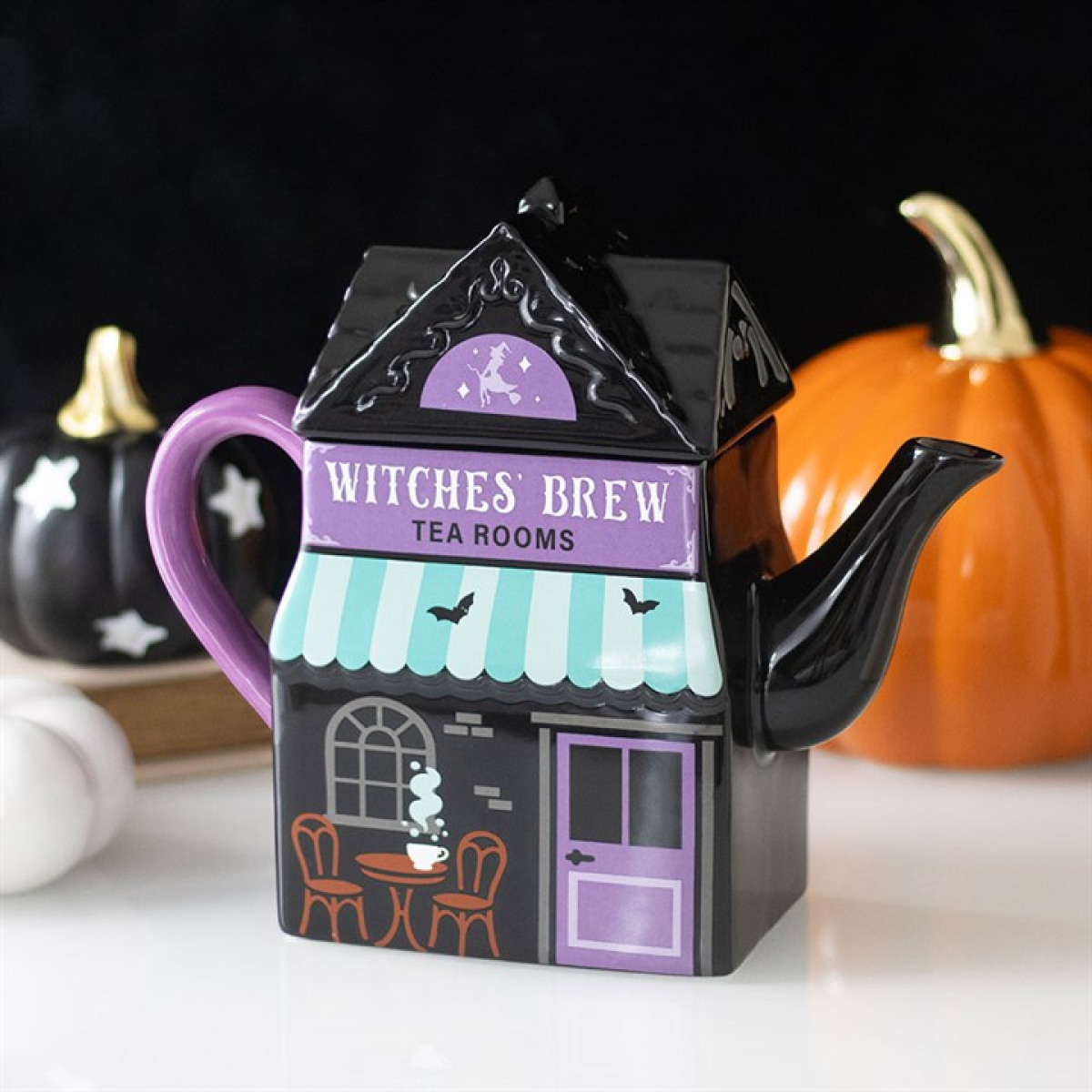 Spooky Street Witches' Brew Tea Room Teapot