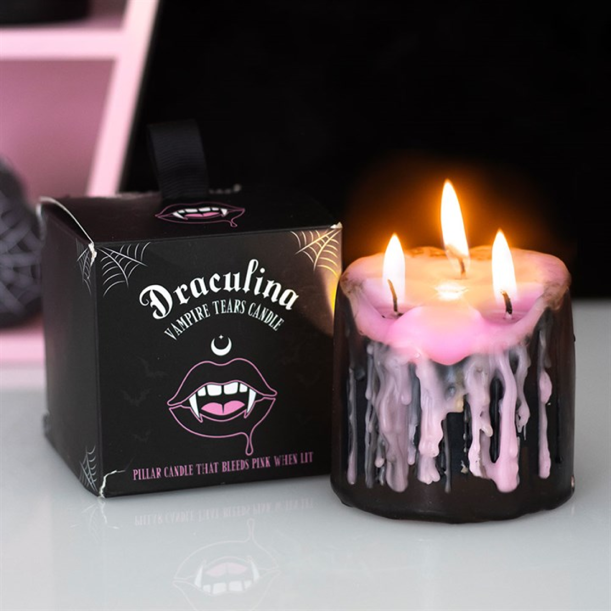 Pink Vampire Tears Pillar Candle (Small)
