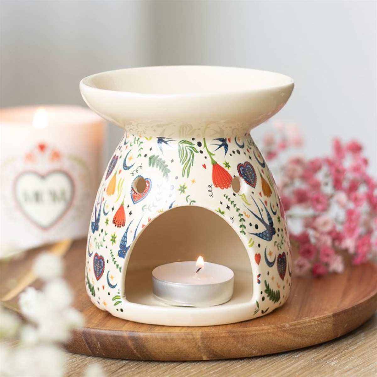 Midnight Bloom Oil Burner - Cream