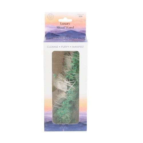 6in Ritual Wand - White Sage, Abalone & Quartz