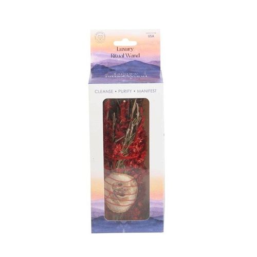 6in Ritual Wand - Rosemary, Sage & Red Jasper