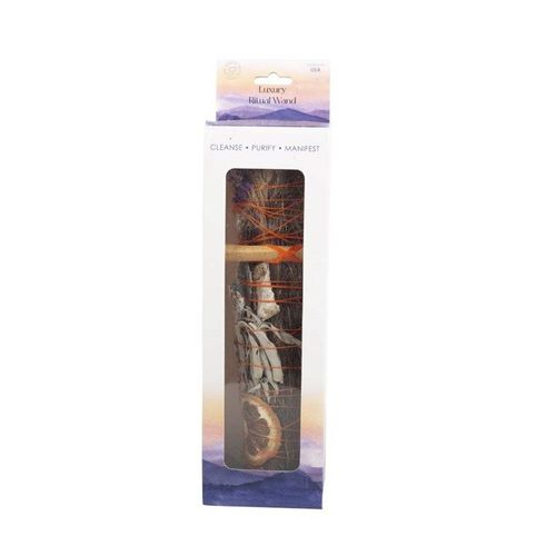 9in Ritual Wand Smudge - Rosemary, Palo Santo & Aventurine