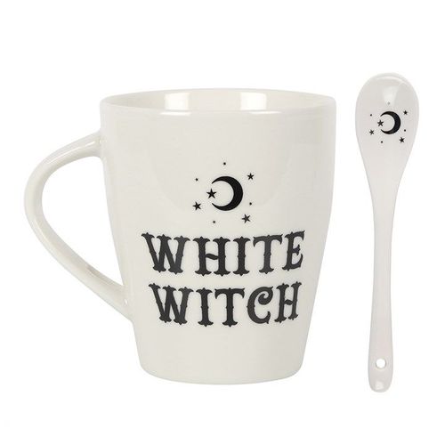 White Witch Mug With Spoon