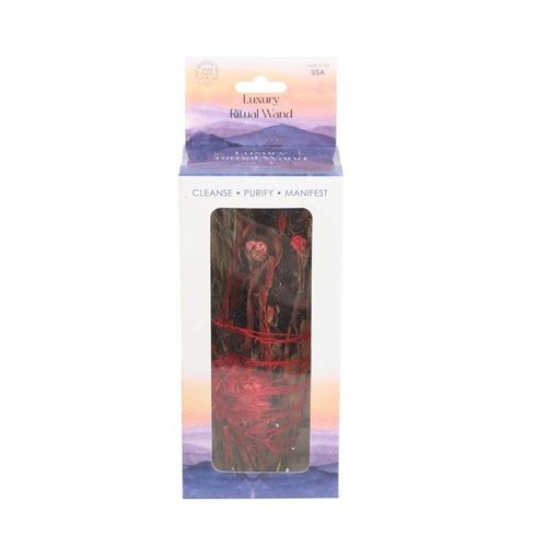 6in Ritual Wand - Rosemary, Yerba Santa Sage & Red Flowers