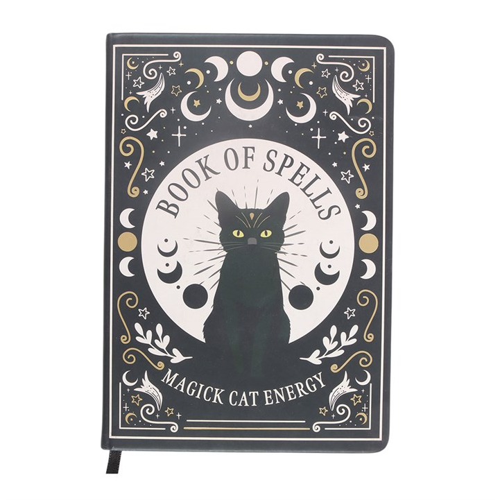 Black Cat Magick Book of Spells Notebook with Pen (A5)