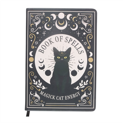 Black Cat Magick Book of Spells Notebook with Pen (A5)