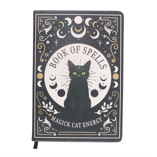 Black Cat Magick Book of Spells Notebook with Pen (A5)