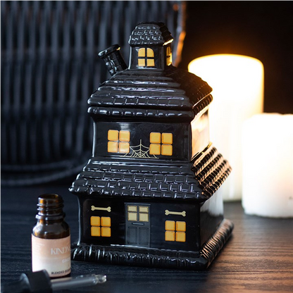 Spooky Street Haunted House Oil Burner