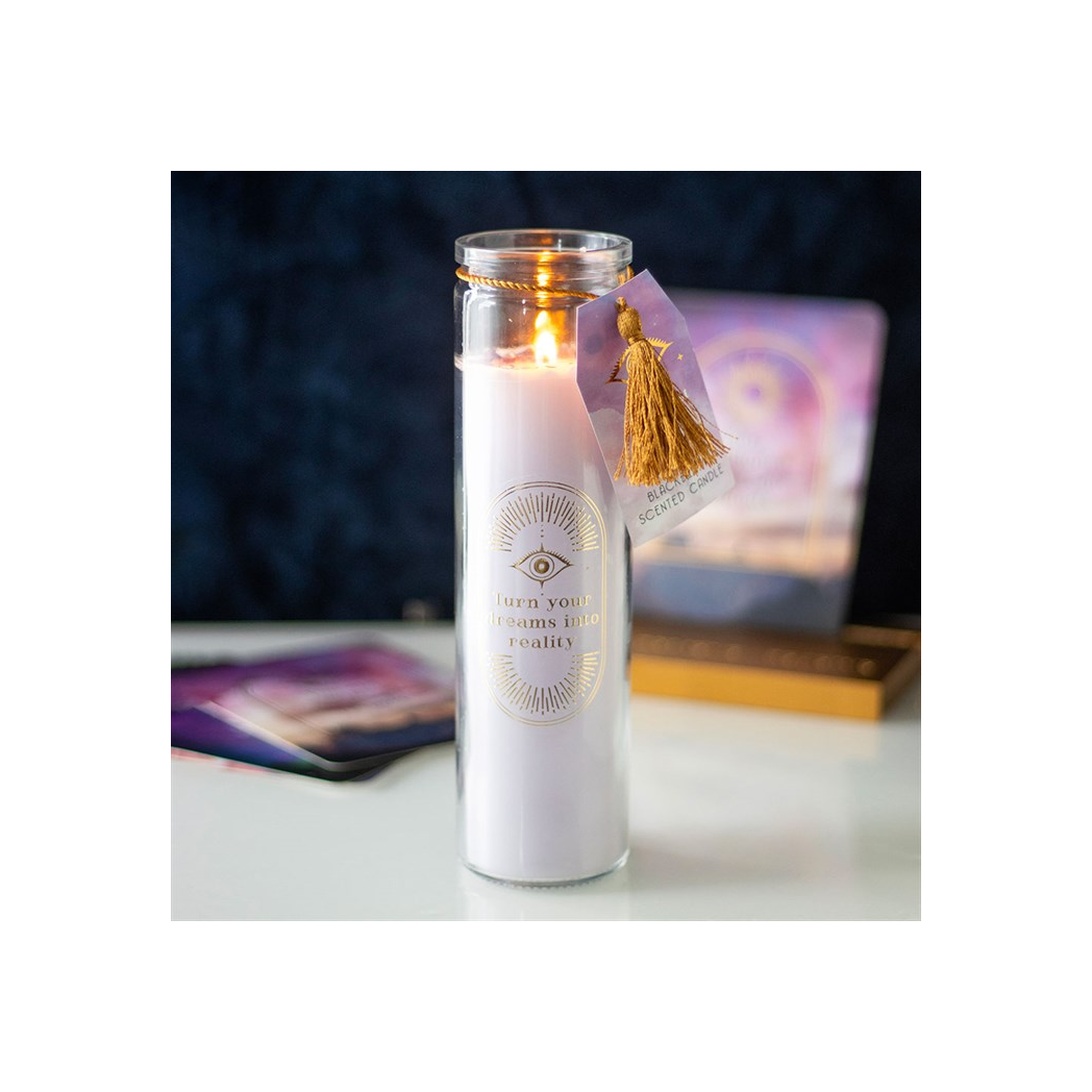 Blackberry Tube Candle with Amethyst Crystals