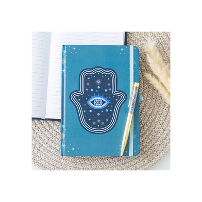 Hand of Hamsa Notebook with Crystal Chip Pen (A5)