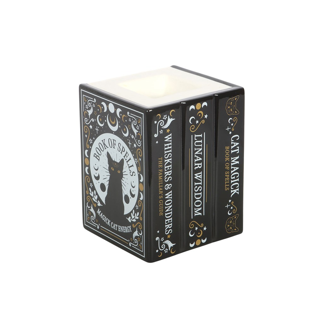 Black Cat Book of Spells Oil Burner