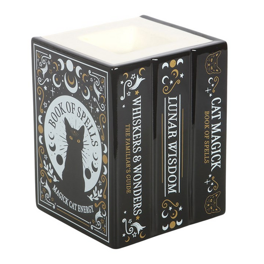 Black Cat Book of Spells Oil Burner