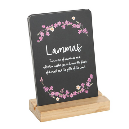 Wheel of the Year Altar Cards (With Wooden Stand)
