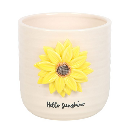 Hello Sunshine Plant Pot (with 3D Sunflower)